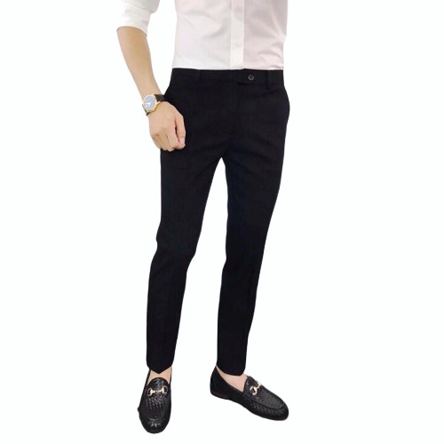Quần Âu Nam Đẹp Quần Tây Nam Cao Cấp Màu Đen Hàn Quốc Dáng Ôm Body Vải Lụa Thái Chống Nhăn | BigBuy360 - bigbuy360.vn