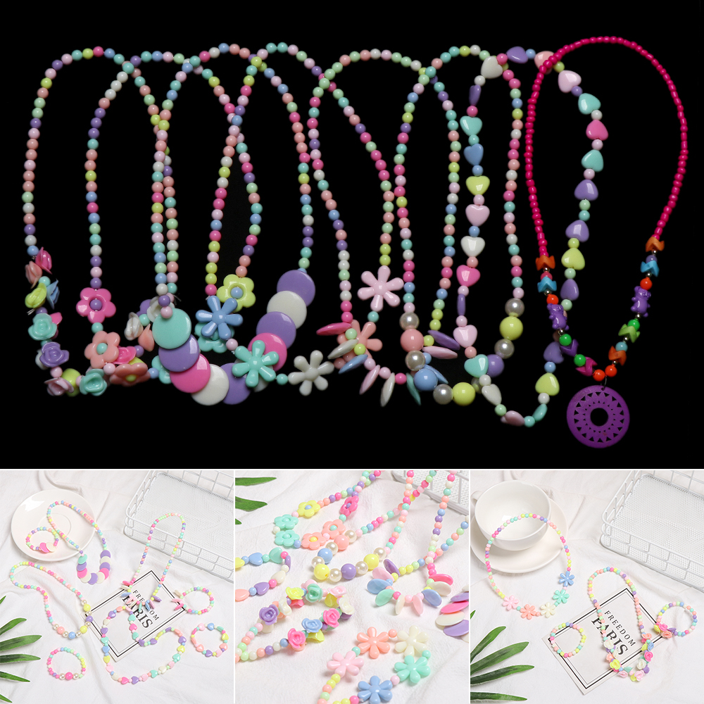 Set vòng cổ và vòng tay làm bằng tay đáng yêu cho bé gái