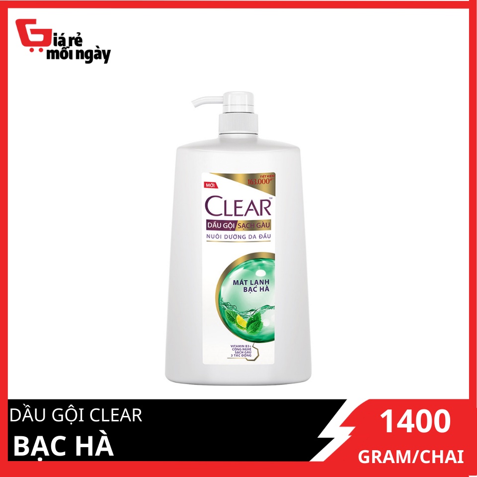 Dầu gội Clear Bạc Hà 1400g