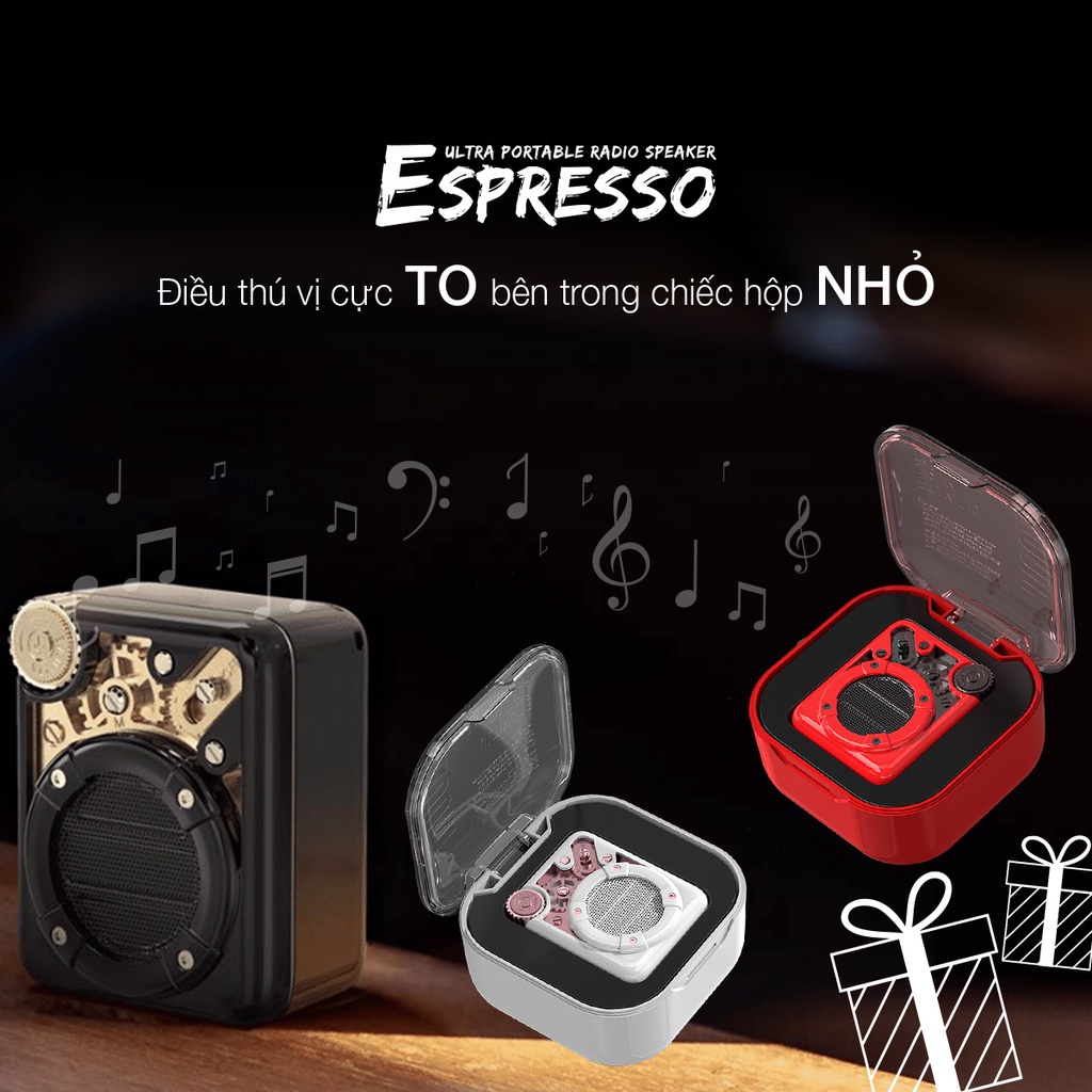 [Mã ELHACE giảm 4% đơn 300K] Loa Divoom ESPRESSO 4W - Bluetooth v 5.0, FM radio và TF card