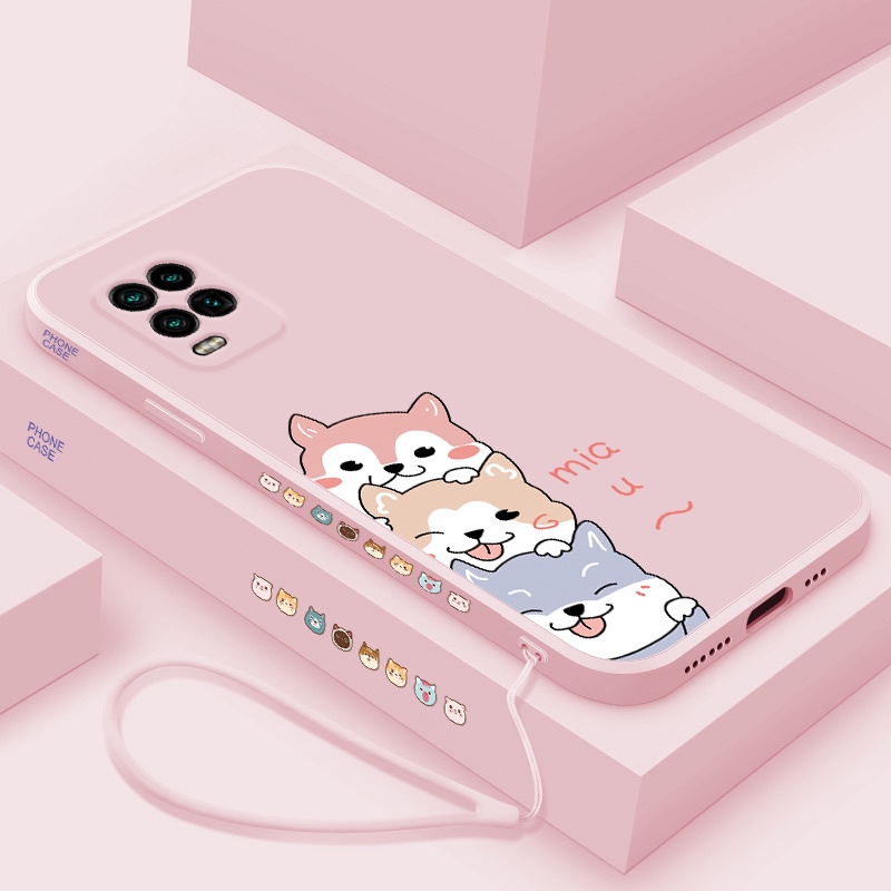 Ốp Lưng Silicon In Hình Dễ Thương Kèm Dây Đeo Cho oppo a54 a74 a94 a95 a55