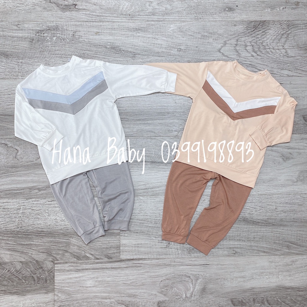 Bộ dài tay La Pomme phối sọc cho bé dưới 5 tuổi