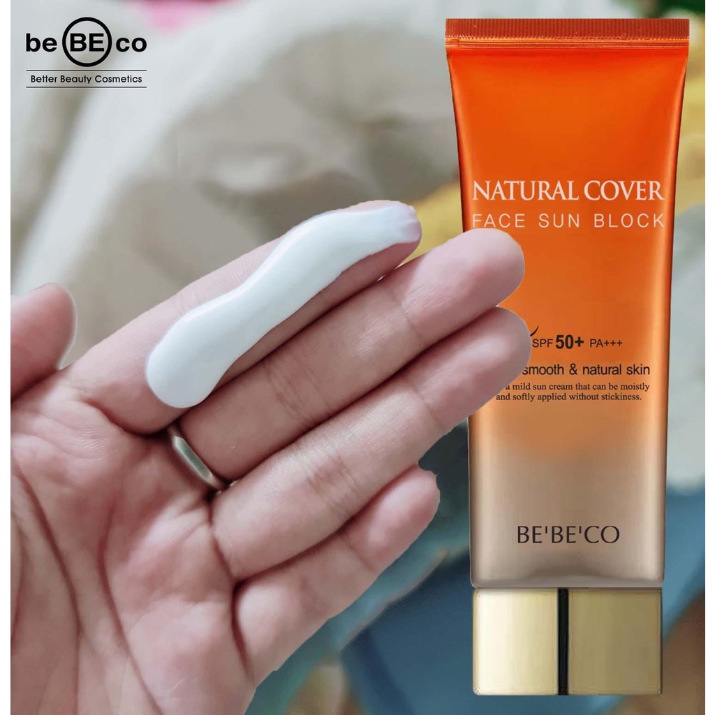 Kem nền chống nắng BEBECO NATURAL COVER FACE SUN BLOCK SPF 50+/PA+++ 70ml