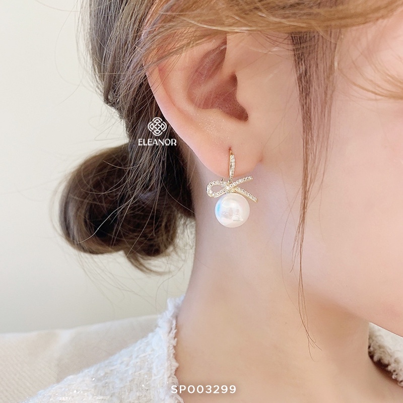 Bông tai nữ Eleanor Accessories đính ngọc trai nhân tạo lớn nữ tính phụ kiện trang sức sang trọng