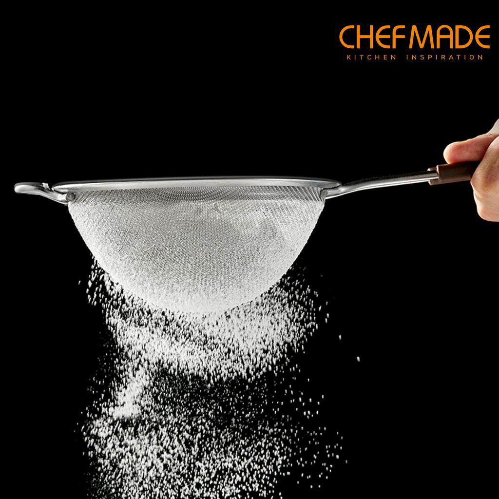 Rây Lọc Lưới Mịn CHEFMADE WK9245 Bằng Thép Không Gỉ 16cm Tay Cầm Chắc Chắn Và Móc Rộng