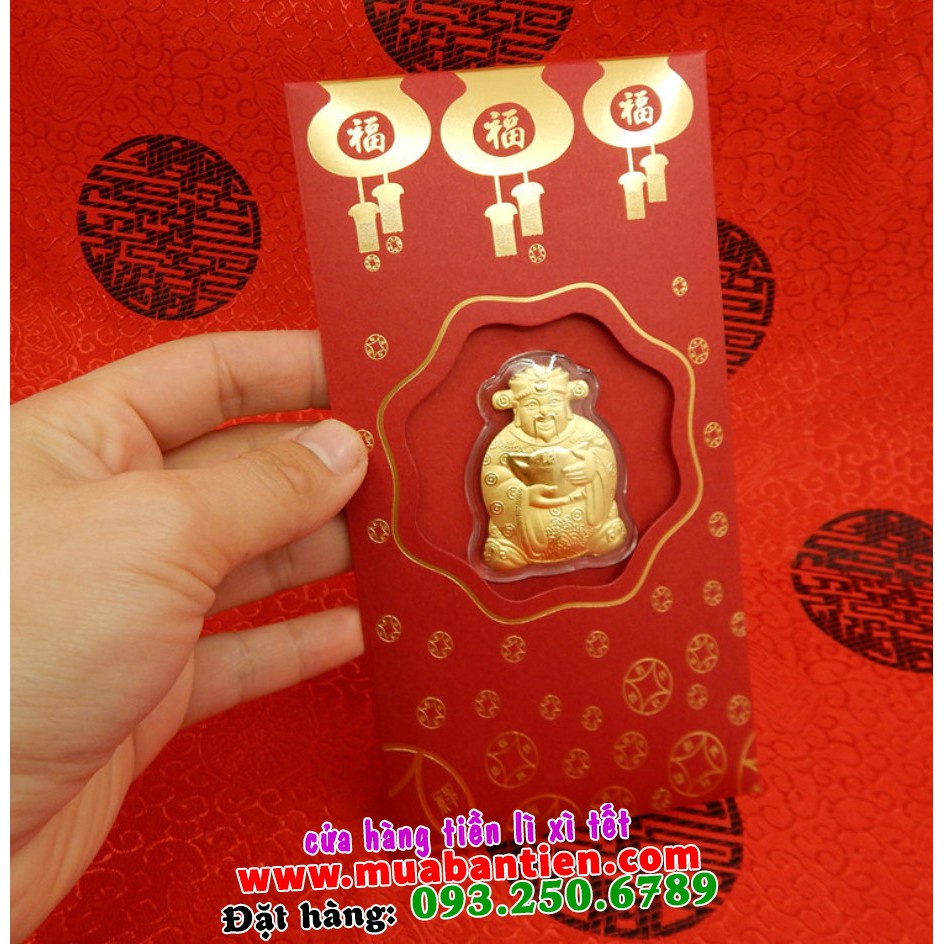 [SIÊU TIẾT KIỆM - HOT 2023] COMBO 5 BAO LÌ XÌ THẦN TÀI MẠ VÀNG DL CAO CẤP ĐẸP - GIÁ SIÊU RẺ
