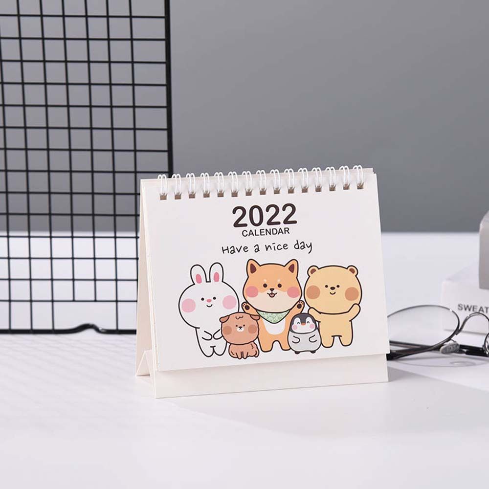 Lịch để bàn năm 2022 họa tiết hoạt hình đáng yêu tiện lợi