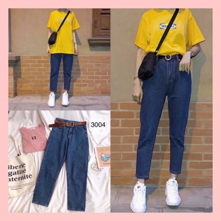 QUẦN BASIC BAGGY JEANS XANH ĐẬM