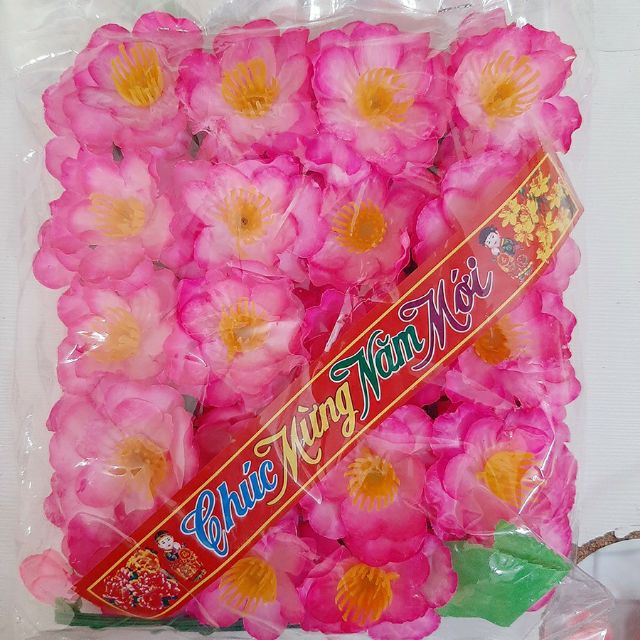 Sỉ hoa đào, hoa mai giả trang trí tết 40 bông 1 gói siêu rẻ