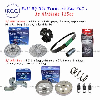 A4 [ Airblade 125 K35 ] Trọn Bộ nồi FCC trước và Nồi Sau Honda AB 125/150 - PCX Đời 2015-2016