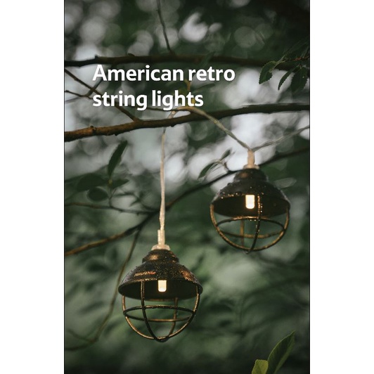 Dây đèn treo dùng pin phong cách retro Naturehike NH21ZM001