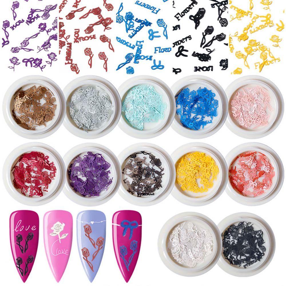 Set 50 Miếng Dán Trang Trí Móng Tay Siêu Mỏng Họa Tiết Hoa Hồng Dễ Thương