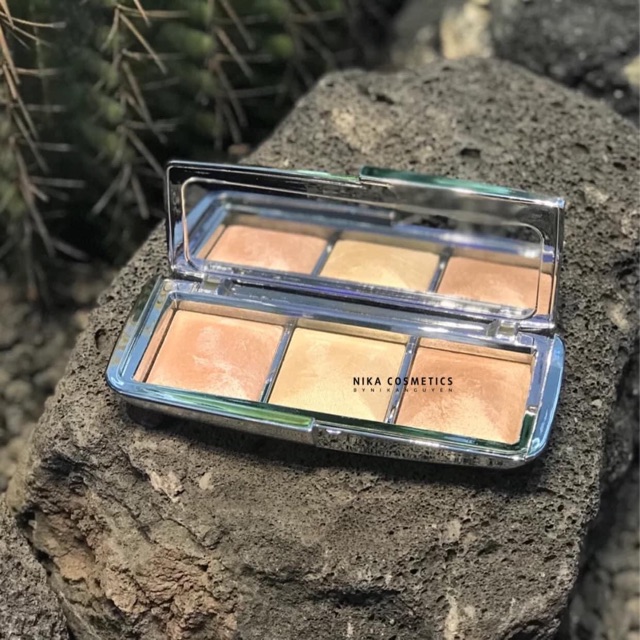 Bảng Phấn Bắt Sáng Hourglass Ambient Metallic Strobe Lighting Palette 3 ô siêu mịn, hack da long lanh