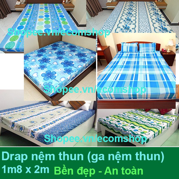 Drap nệm thun lạnh (ga nệm thun lạnh) 1m6 x 2m và 1m8 x 2m VNSK (Giao màu ngẫu nhiên)