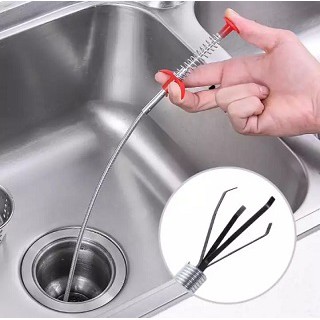 Que inox gắp rác thông cống 80cm_Cây gắp rác lò xo nhỏ gọn tiện lợi cho gia đình