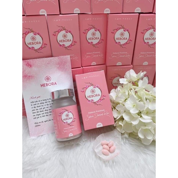 [CHÍNH HÃNG] Viên Uống Tạo Mùi Thơm Cơ Thể Hebora Premium Sakura Damask Rose 60 Viên Nhật Bản.