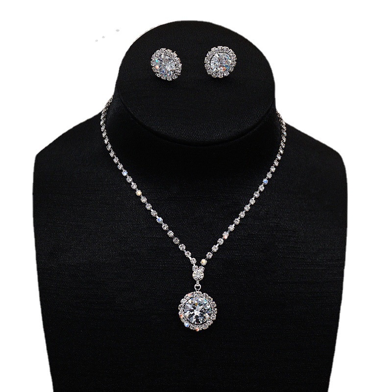 Set Vòng cổ Và Khuyên Tai Đính Đá Zircon
