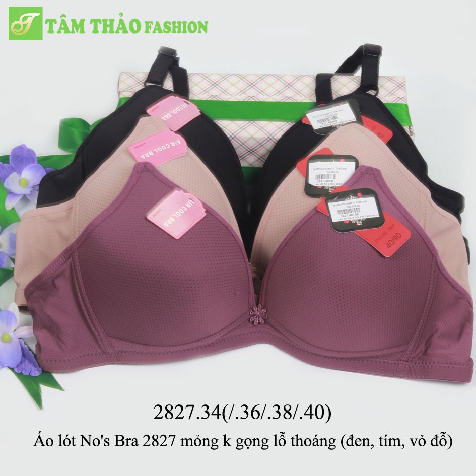 Áo lót Thái Lan No'bra 2827 mỏng không gọng lỗ thoáng