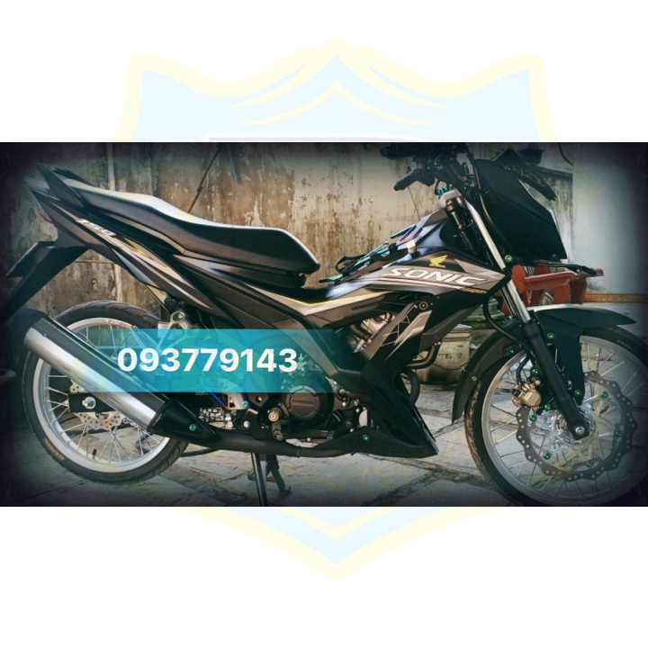 ( Quí khách vui lòng mang ra tiệm cho thợ dán ) Tem sonic 150 đen xám