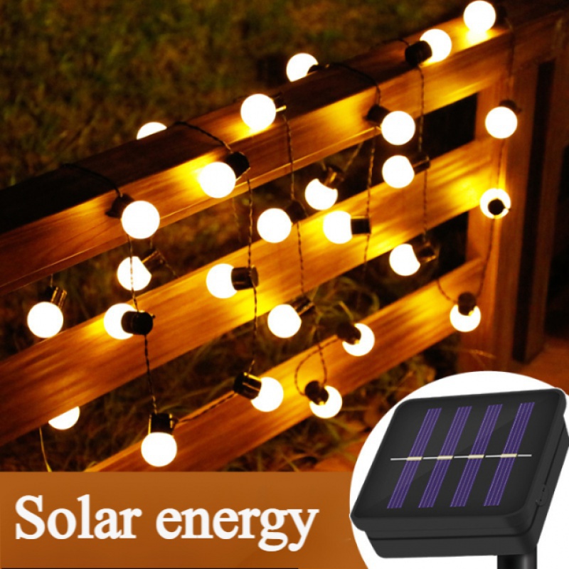 Dây Đèn Led Bóng Tròn Lớn Năng Lượng Mặt Trời Trang Trí Sân Vườn / Ban Công