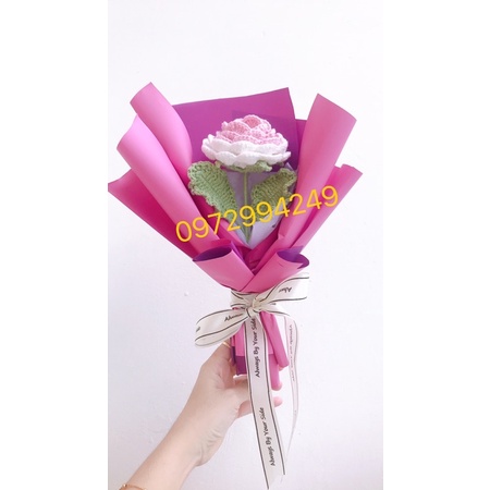 Hoa len handmade-Hoa hồng len