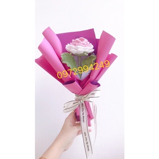Hoa len handmade-Hoa hồng len