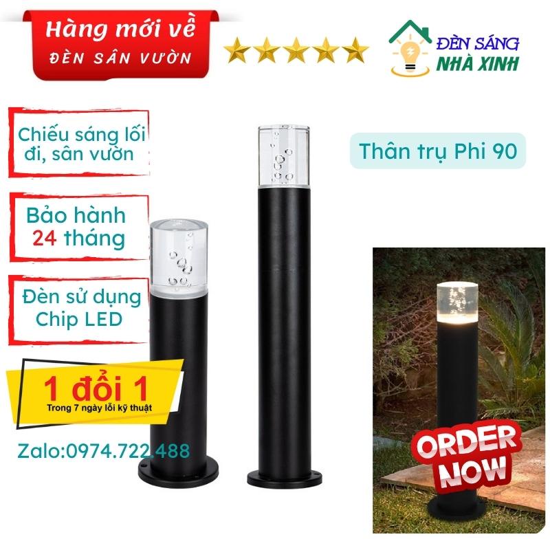 Đèn trụ sân vườn pha lê chịu nắng mưa sơn tĩnh điện ngoài trời dùng Chip LED độ sáng cao bảo hành 2 năm
