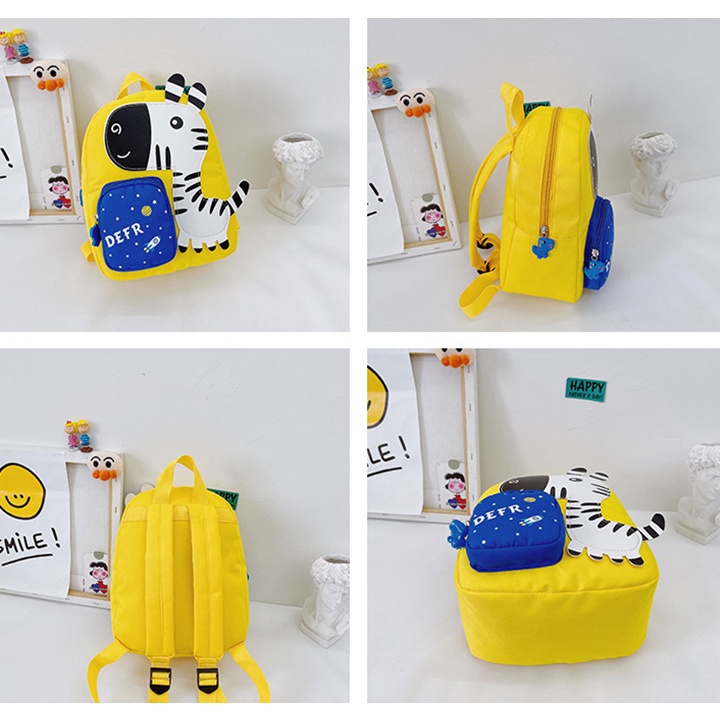 Balo cho Hình 3D cho bé đi học mẫu giáo chất mềm mịn chống thấm nước cao cấp size 27cm BALO-566