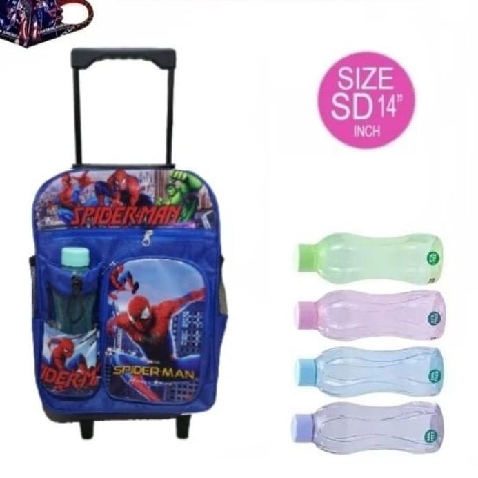 12.12 Túi Đựng Hành Lý Họa Tiết Người Nhện Có Bánh Xe Đẩy Cho Bé Bán Chạy 062