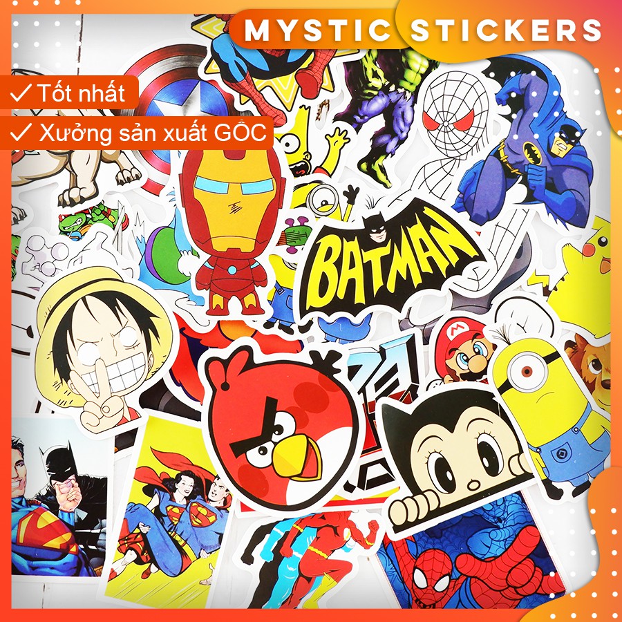 [SET TỔNG HỢP #8] 100 Sticker chống nước/ trang trí, set mix ,dán xe laptop mũ bảo hiểm vali...