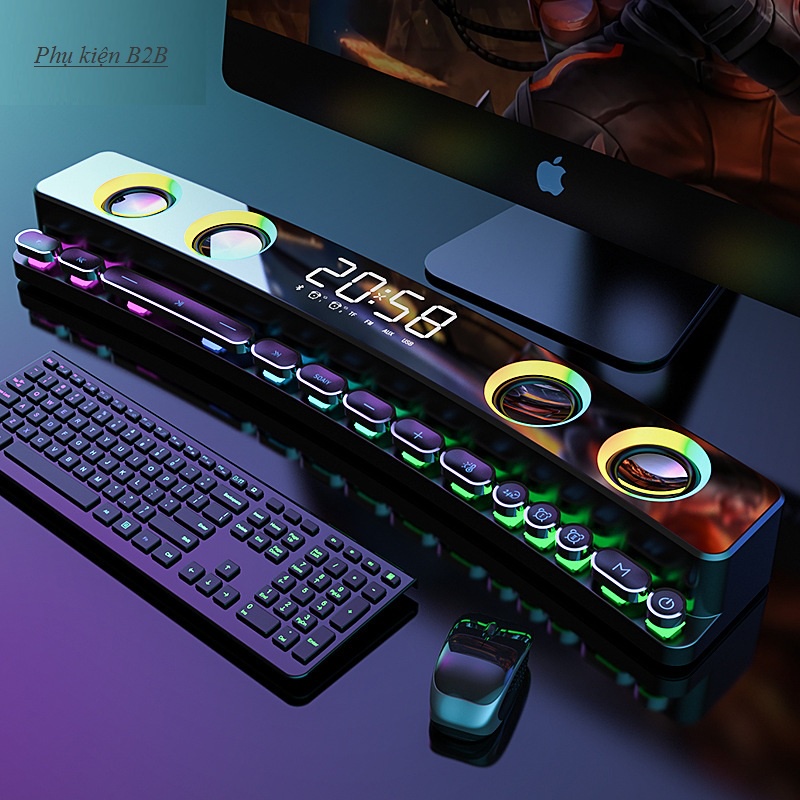 Loa gaming bluetooth Soaiy SH39 siêu phẩm, âm thanh kép 4D, 10 chế độ đèn led, tích hợp nhiều chức năng
