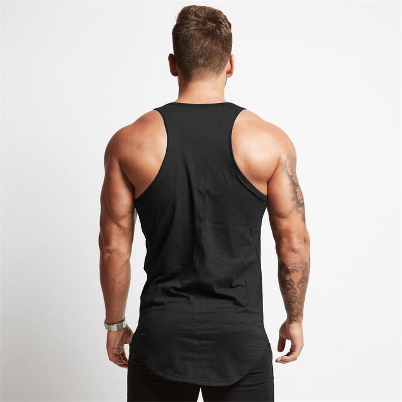 Áo Thun Thể Thao Sát Nách Cổ Tròn Dáng Ôm Vải Cotton Thời Trang Đi Biển Cho Nam