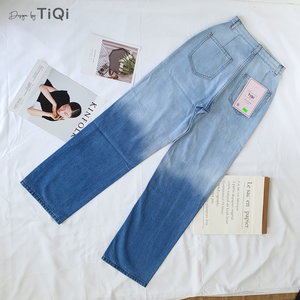 Quần bò ống rộng nữ cao cấp màu Ombre TiQi Jeans B2-197