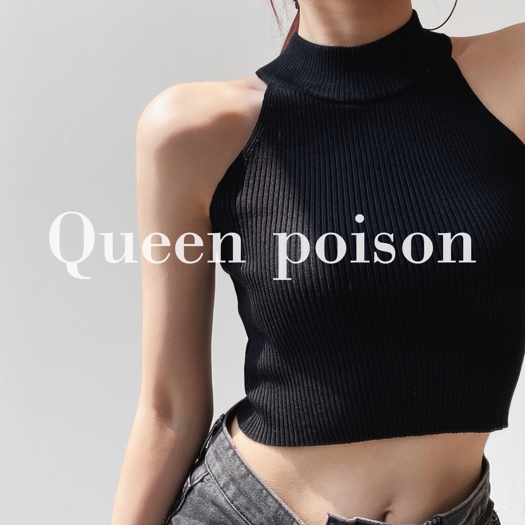 QADCOL Áo Tank Top Dệt Kim Không Tay Thiết Kế Quyến Rũ Cho Nữ