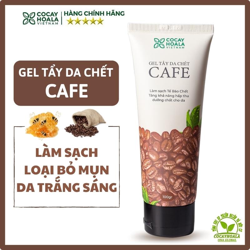 Tẩy tế bào chết mặt Cà phê Tẩy da chết mặt cafe làm sạch da mặt dưỡng da mềm mịn Cocayhoala 100g