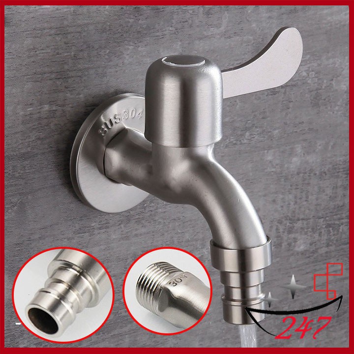 Vòi nước, vòi hồ tay gạt Inox 304 cao cấp xả nước siêu mạnh với thiết kế ưu việt