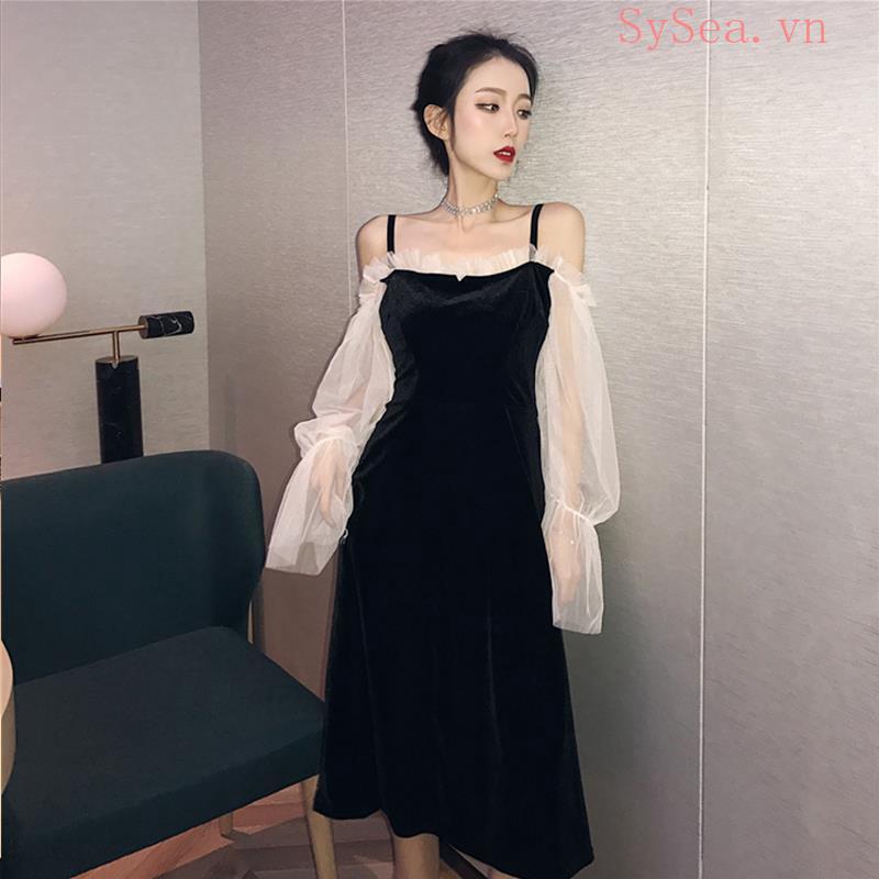 Đầm Nữ Dài Tay Trễ Vai Dáng Ôm Gợi Cảm | BigBuy360 - bigbuy360.vn