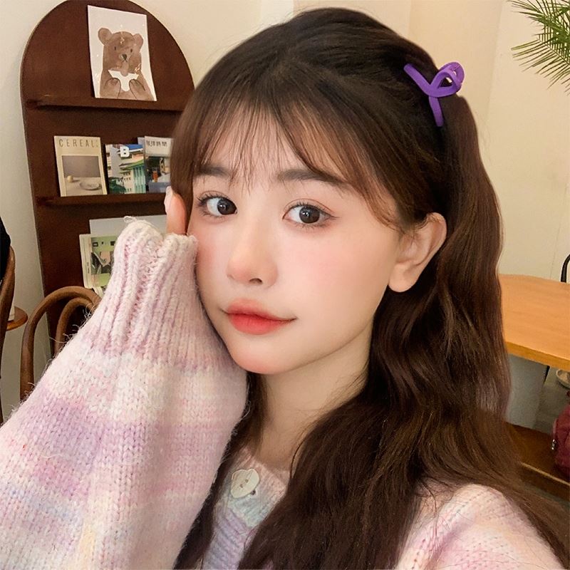 Kẹp tóc HAIMEIKANG nhỏ màu tím thiết kế đơn giản thời trang cao cấp cho nữ