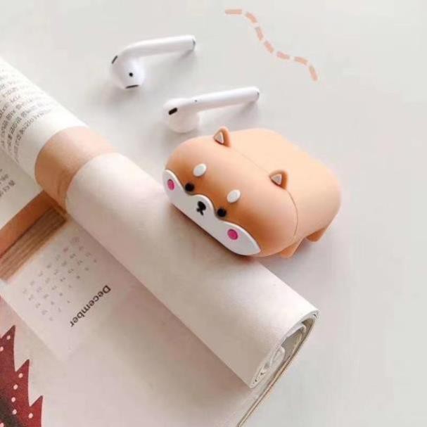 Case Airpods 1/2 Inpods - Vỏ Bao Đựng Bảo Vệ Ốp Tai Nghe, Sillicone Dẻo Chống Bám Bẩn, Chó Corgi -LuvCase