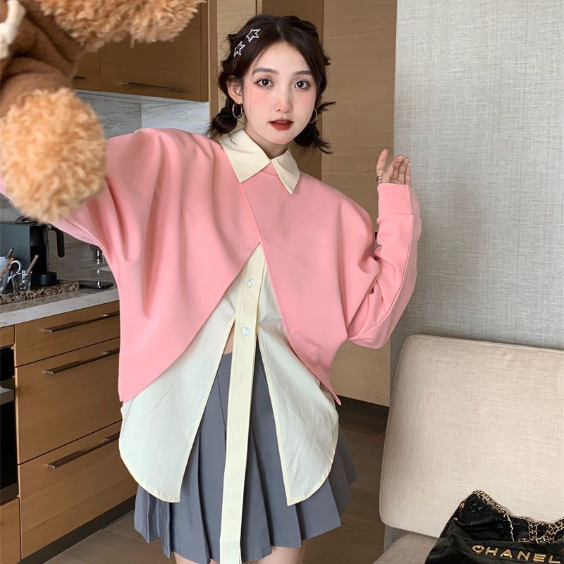 IMAODOUÁo Sweater Tay Dài Vạt Chéo + Áo Sơ Mi Tay Dài Thời Trang Mùa Thu 2023 Cho Nữ 2023