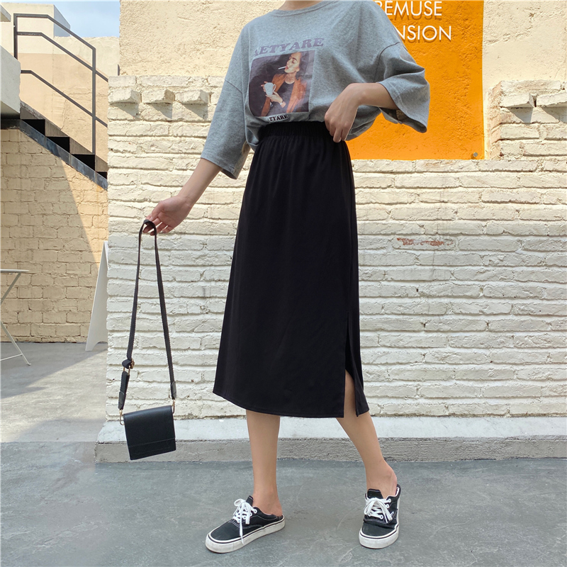 SUXI Chân Váy Midi Lưng Cao Xẻ Tà Xinh Xắn Dành Cho Nữ