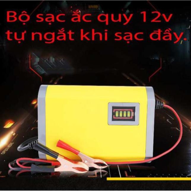 Bộ Sạc Ắc Quy Thông Minh Tự Ngắt 12V 7ah 10ah 12ah 15ah 18ah 20ah Máy Sạc Ắc Quy Xe Máy