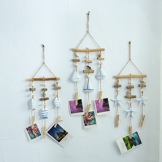 Dây treo trang trí 3 dây có kẹp ảnh - Decor đồ trang trí theo phong cách biển Địa Trung Hải