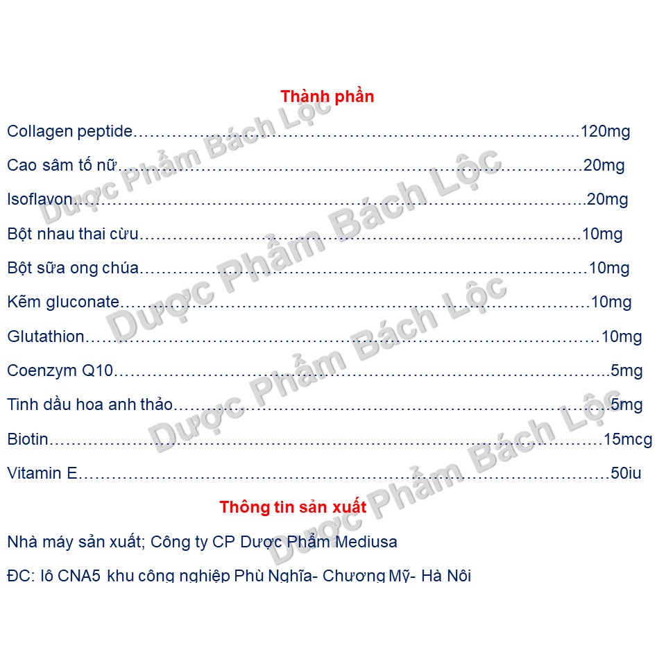 Viên Uống Trắng Da Tăng Cường Nội Tiết Tố Beewax Collagen Glutathion, dưỡng trắng toàn thân, giảm thâm nám, tàn nhang