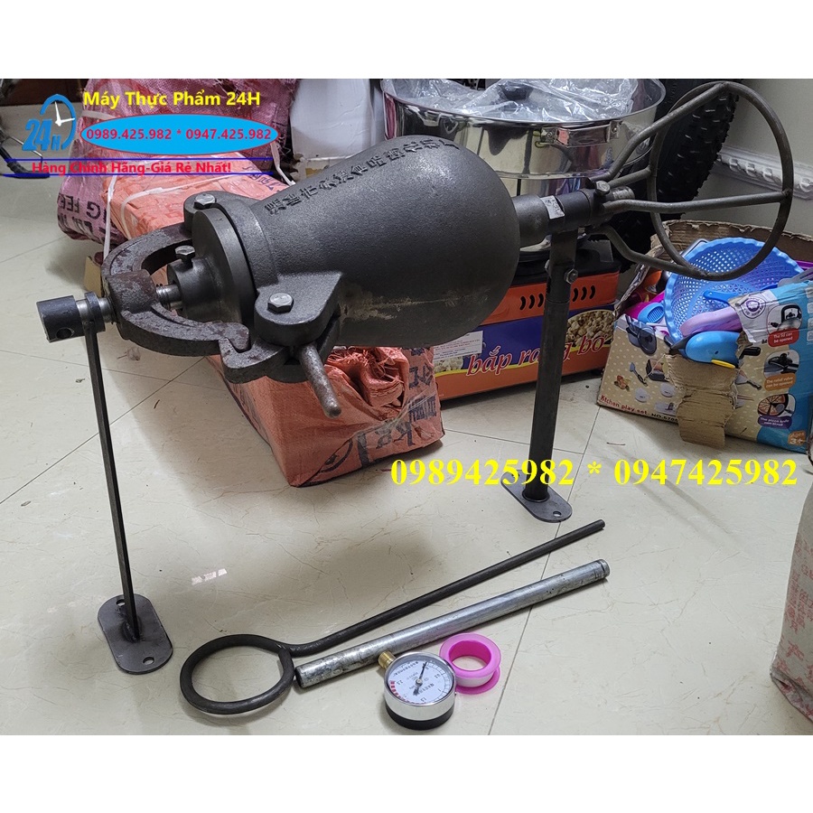 Đầu làm bánh cốm nung lửa quay tay 3kg