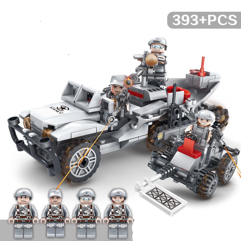 Combo 4 trong 1 Đồ chơi lắp ghép Lego quân đội minifigure