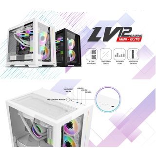 Vỏ Case MIK LV12 MINI ELITE BLACK (Dãy led Argb & Thiết Kế Thông Minh Không Cần Ốc)