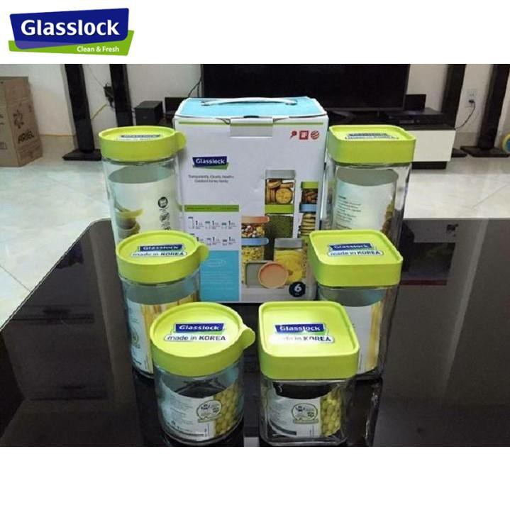 Hũ Đựng Gia Vị Thủy Tinh Glasslock 1300ml nắp vặn vuông- IP606
