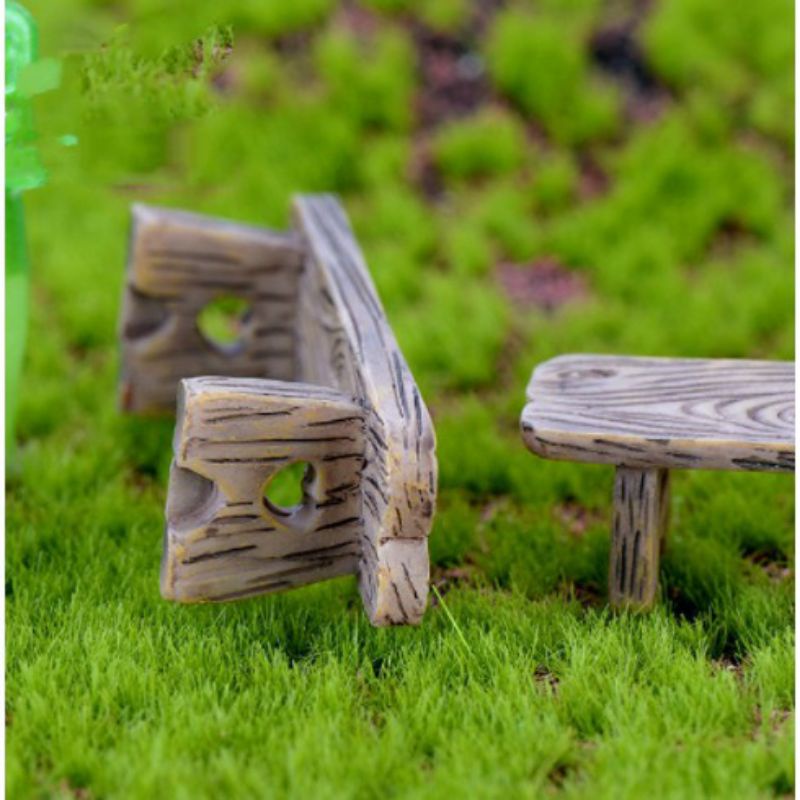 Ghế Gỗ Dài - Mô Hình Trang Trí Tiểu Cảnh, terarium, hồ nước