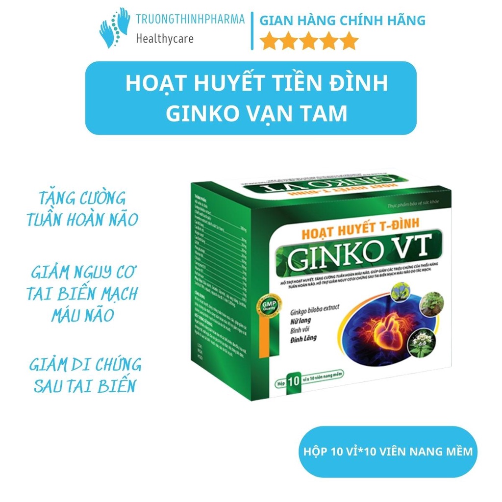 HOẠT HUYẾT T-ĐÌNH GINKO VT hộp 100 viên